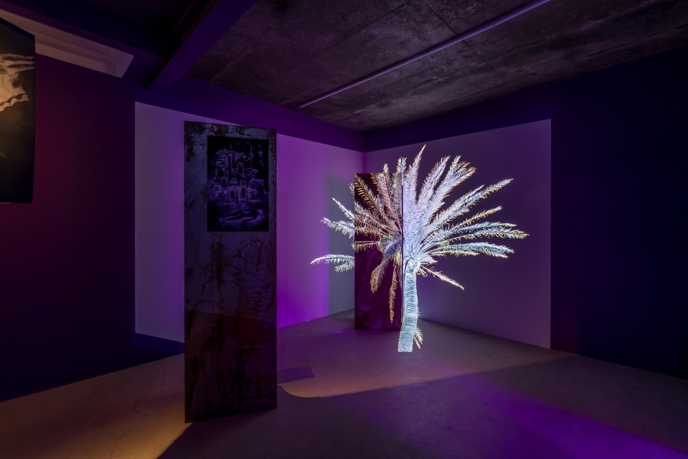 Installation view of Basel Abbas & Ruanne Abou-Rahme: Until We Became Fire and Fire Us, 2026, Nuhwa Contemporary, Seoul, Korea. Photograph by Jeon Byung Cheol.